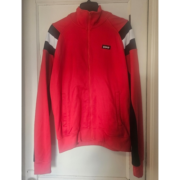 OLD - OVO Track Jacket Red Black White Athleisure Cotton Blend Large - Picture 2 of 8